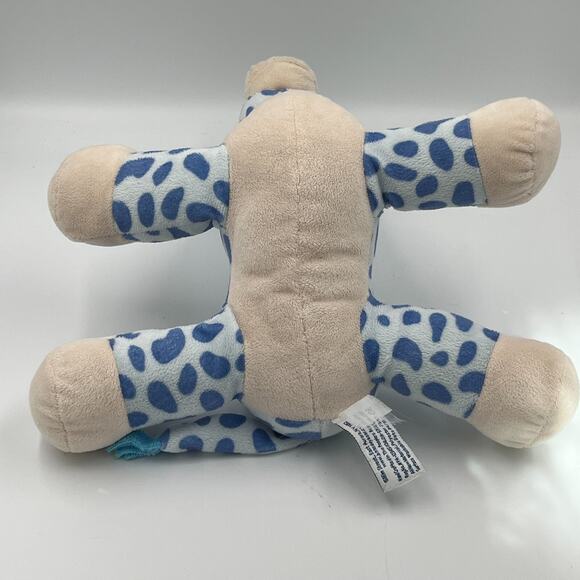 Beverly Hills Teddy Bear Gitzy Blue Cream Giraffe Plush Lovey 10” Rattle - Picture 7 of 10